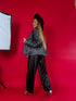 Graphite gray "VINTAGE FADE" leather imitation jacket CV2166